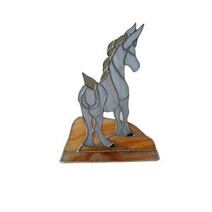 Vintage Stained Glass Donkey 3D Standing Christmas Nativity